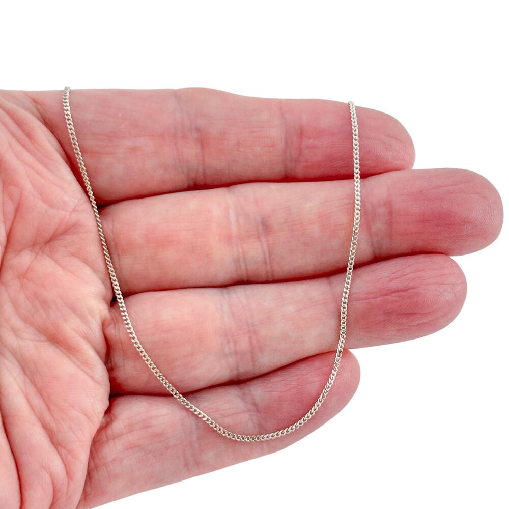 Vintage Sterling Silver 925 Curb Link Chain Necklace 20"